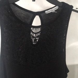 Juniors black tank top